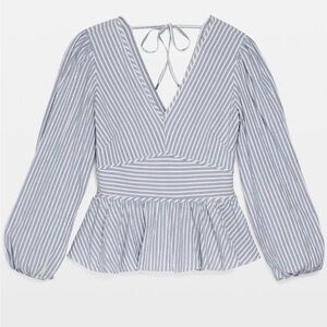 White House Black Market 3/4 Sleeve Cinched Blouson Top